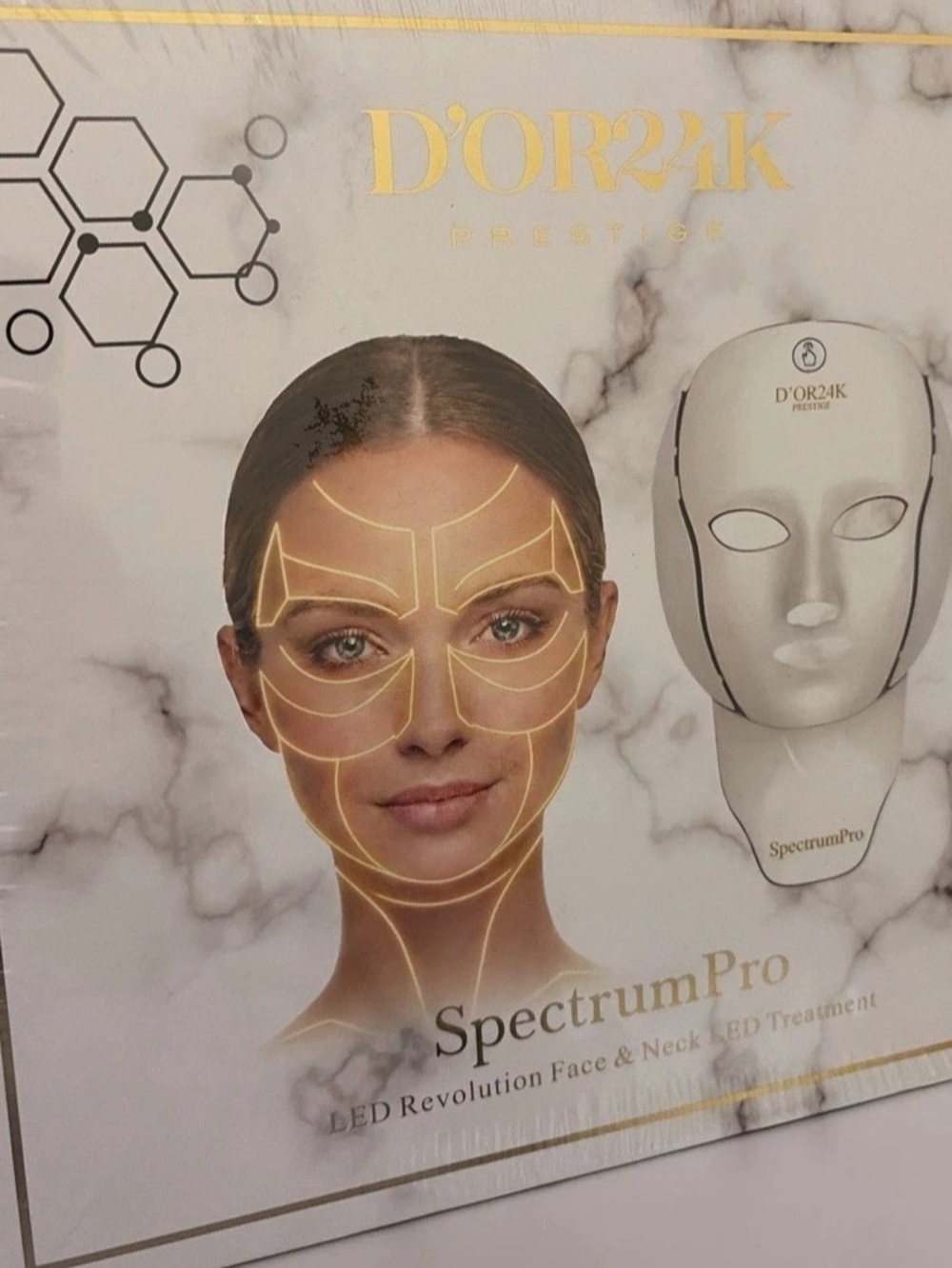 D'OR24K SpectrumPro LED Face & Neck Treatment Mask NWT